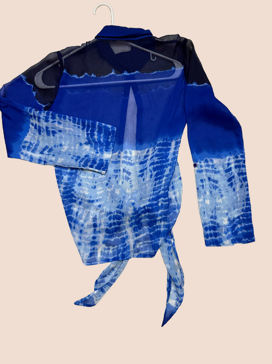 Blue Casual Top For Women